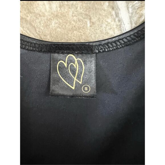 Gothic Black Faux Leather Corset Size Small Crop Top Bustier Boned Hook Closure - Picture 9 of 14